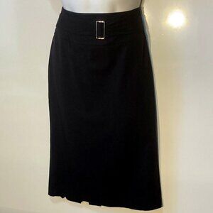 Worthington SZ 8 Black Pencil Skirt Professional Office Buckle Dressy